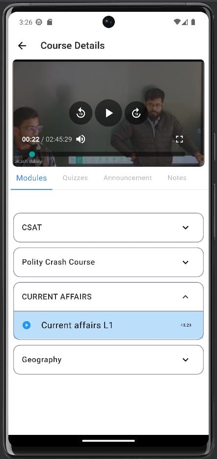 Exaministry Course Library Screen